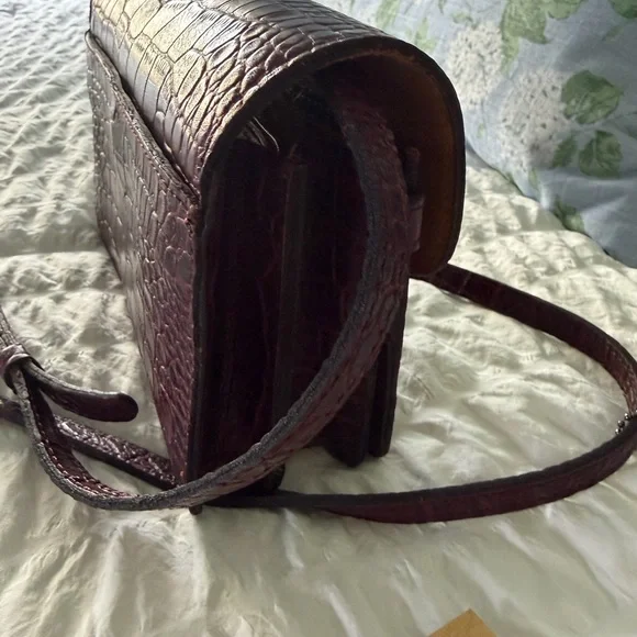 Patricia Nash Dark Purple Croc-Embossed Crossbody Bag - Picture 7 of 12